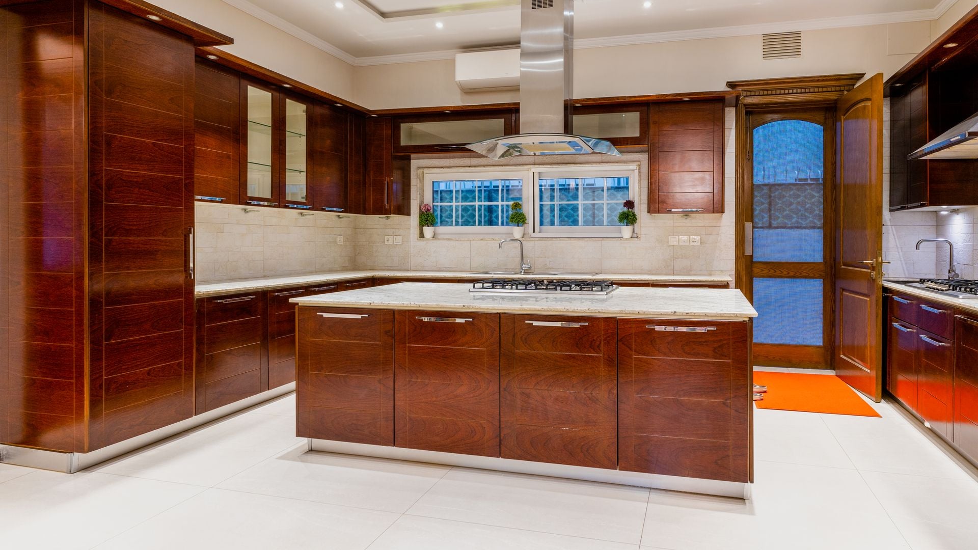 Professional luxury dark kitchen with resprayed cabinets